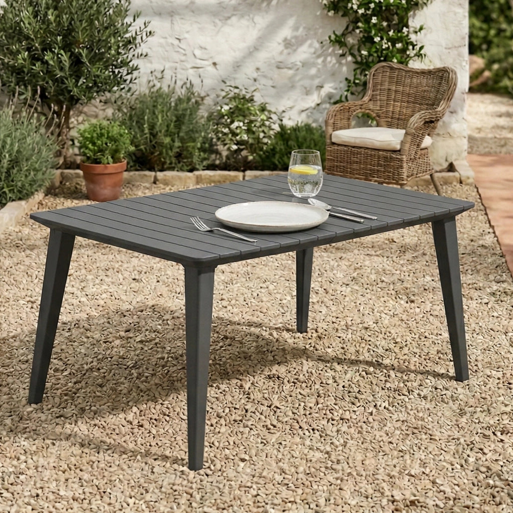 Tavolo da esterno Brockville, Base per picnic, Piano da pranzo da giardino, Banco outdoor multiuso, 157x98 h74 cm, Antracite