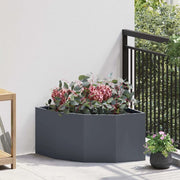 Vaso d'angolo-Fioriera-Contenitore per Piante Antracite 60 x 60 x 35 cm Acciaio