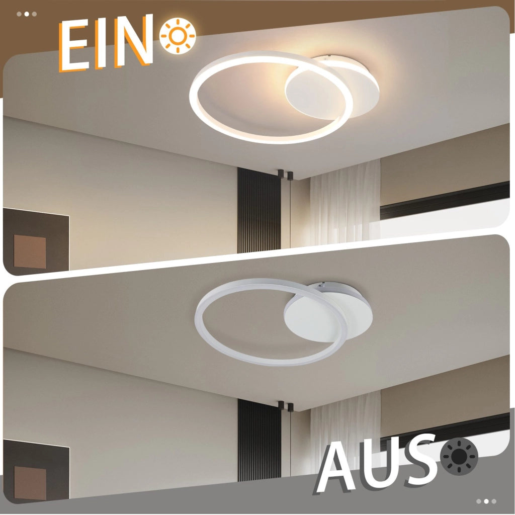 ZMH Lampada da soffitto plafoniera LED moderna 24W design 3000K per soggiorno cucina