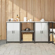 vidaXL Set di Stoccaggio per Cucina 3 pcs Argento 180 x 50 x 92 cm