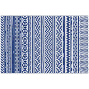 Tappeto per Esterno 182x274 cm Pieghevole e Reversibile, in Polipropilene Blu e Bianco