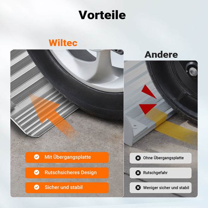 Rampa per disabili pieghevole e portatile, alluminio 62 cm max 270 kg, Pedana sedie a rotelle