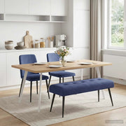 Panchina con bottoni imbottiti Blu Polizia 110 x 40 x 46 cm 42038541