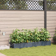 Fioriere da Giardino con Sistema di Irrigazione 4 pezzi Grigio chiaro