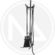 SET CAMINO IN FERRO BATTUTO VETRALLA ATTREZZI CAMINETTO H. 70 CM