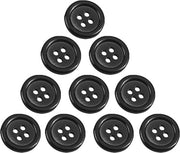Hars Knevelknopen Premium - 10 Knopen Neri - 30 mm - Opbergdoos - Per Knutselen - Hemdknopen - Decorazione - Naia - Manufatti - Knopen Ronde con 4 Fori.