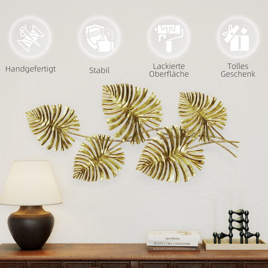 Decorazione Parete Metallo Foglie ¨C Xylo ¨C Oro Laccato