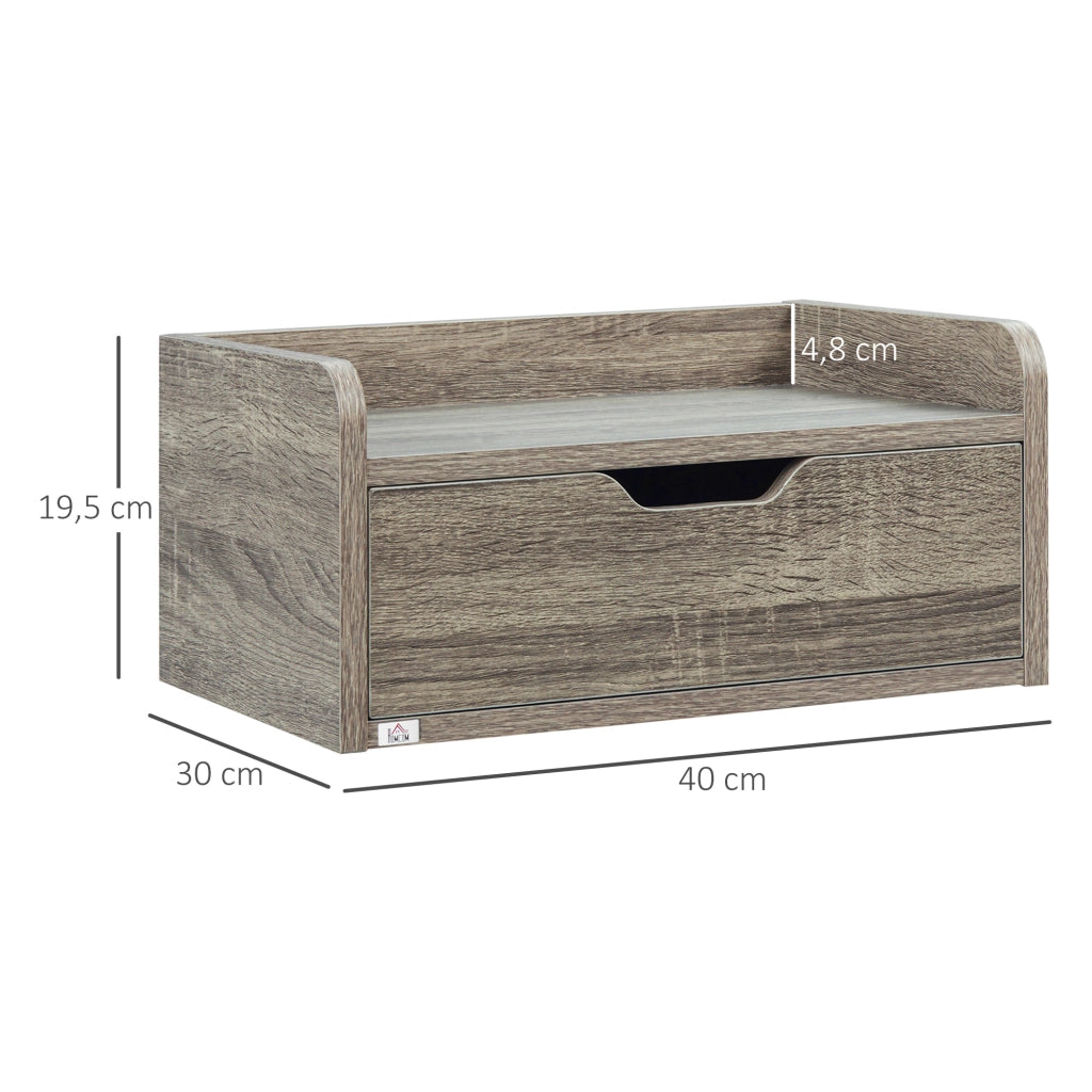 Comodino sospeso ¨C zephmum ¨C grigio 40x30x19.5 cm