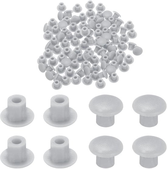 Set di chiusure a goccia 100 pezzi - Tappi a goccia in gomma scura - Chiusura rapida - Maniglia rotonda - Tappi a goccia per impermeabilizzazione - Impermeabili - Adatti alla produzione di mobili - Copertura per tappi