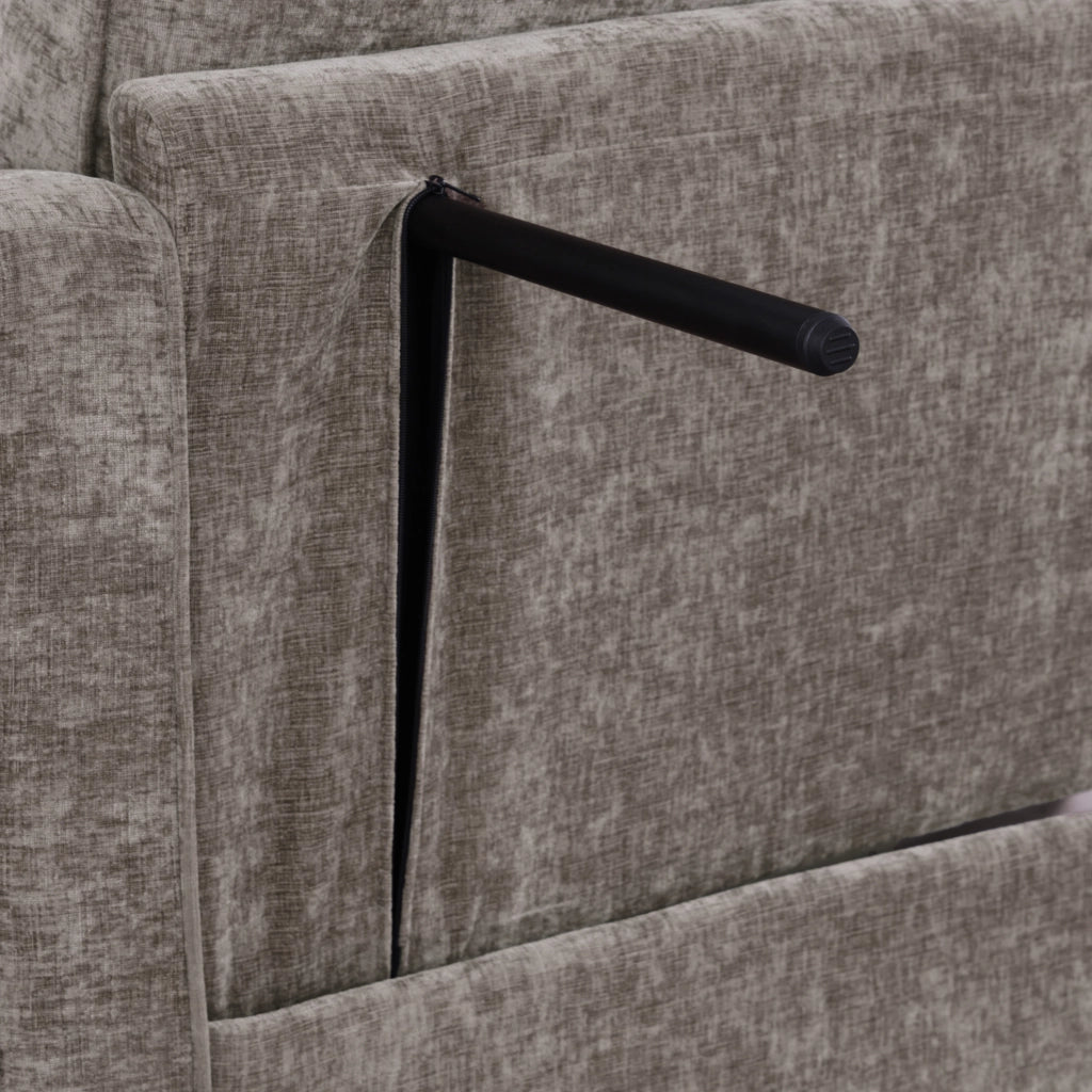 Divano letto 132x129x93 cm convertibile in chaise longue; in legno di eucalipto marrone