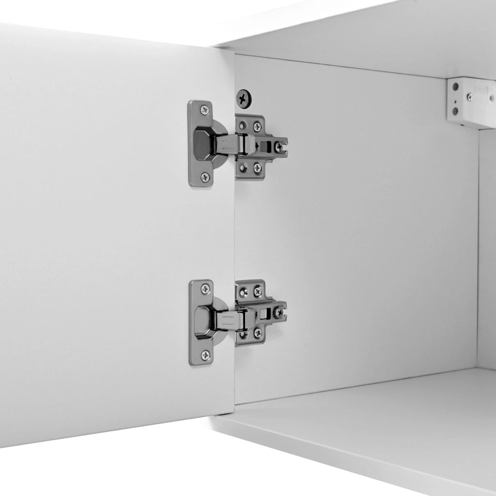 Mobile TV moderno 180 cm bianco con ripiano estraibile per proiettore