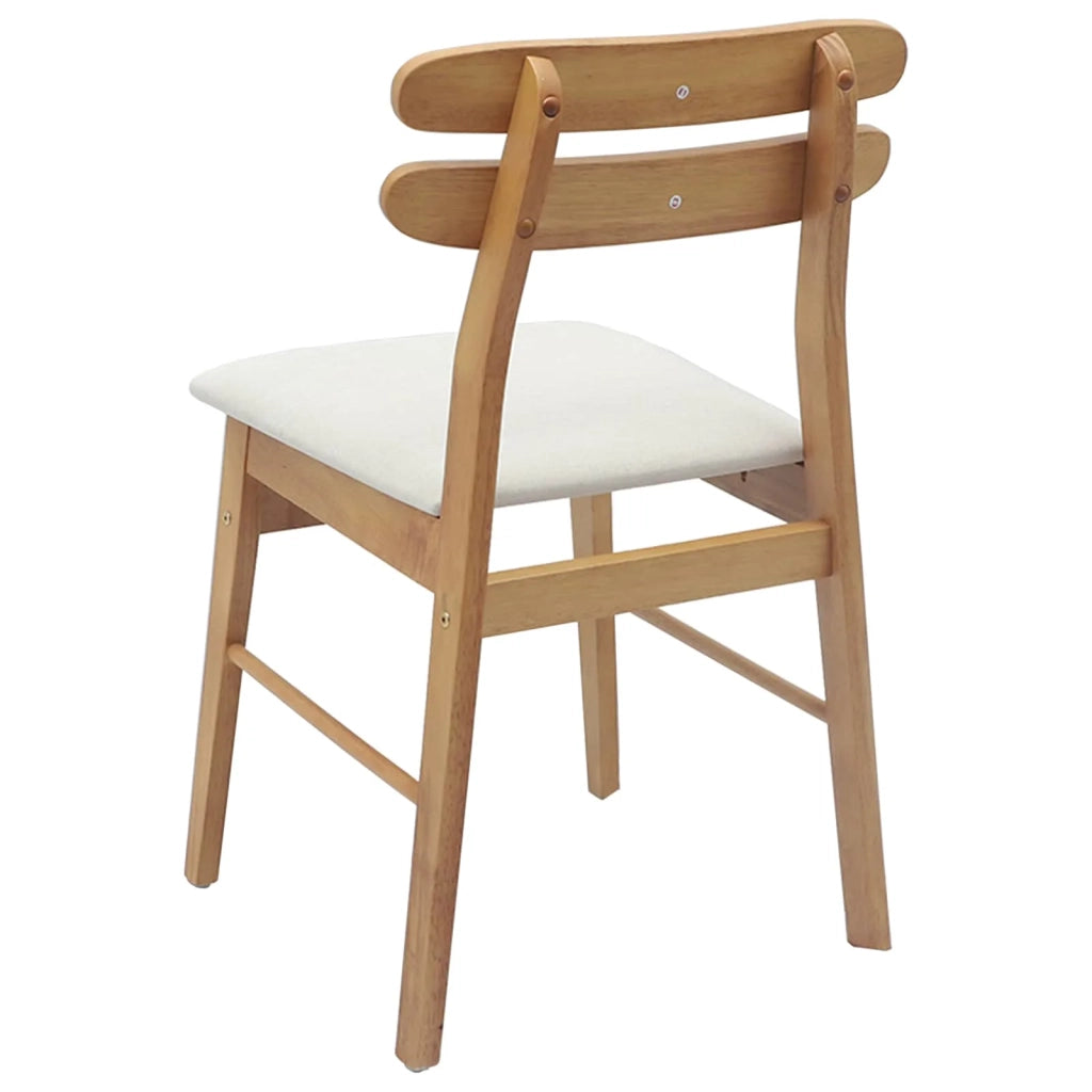 Sedia da pranzo 2 pcs Naturale e chiaro Legno di gomma solido