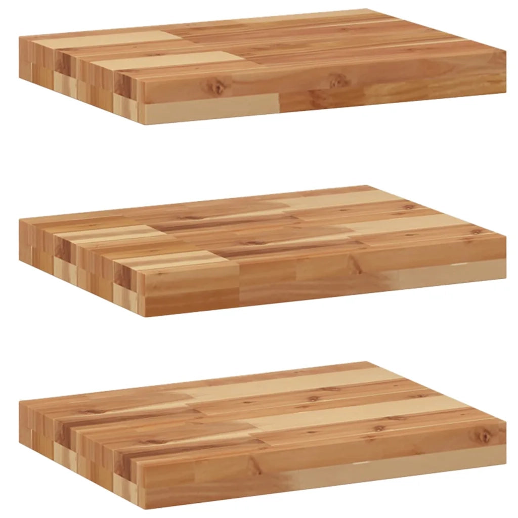 Mensole da Parete 3 pz 40x30x4 cm Legno Acacia Rifinito a Olio
