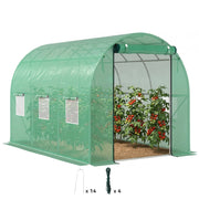 Serra da giardino in plastica con struttura in acciaio e porte a rullo ¨C zephmum ¨C Verde