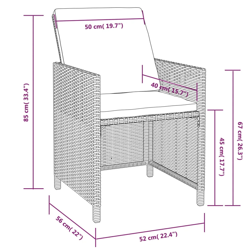 Set da Pranzo da Giardino 5 pz | Set Salotto da Giardino Polyrattan e Legno Acacia Nero