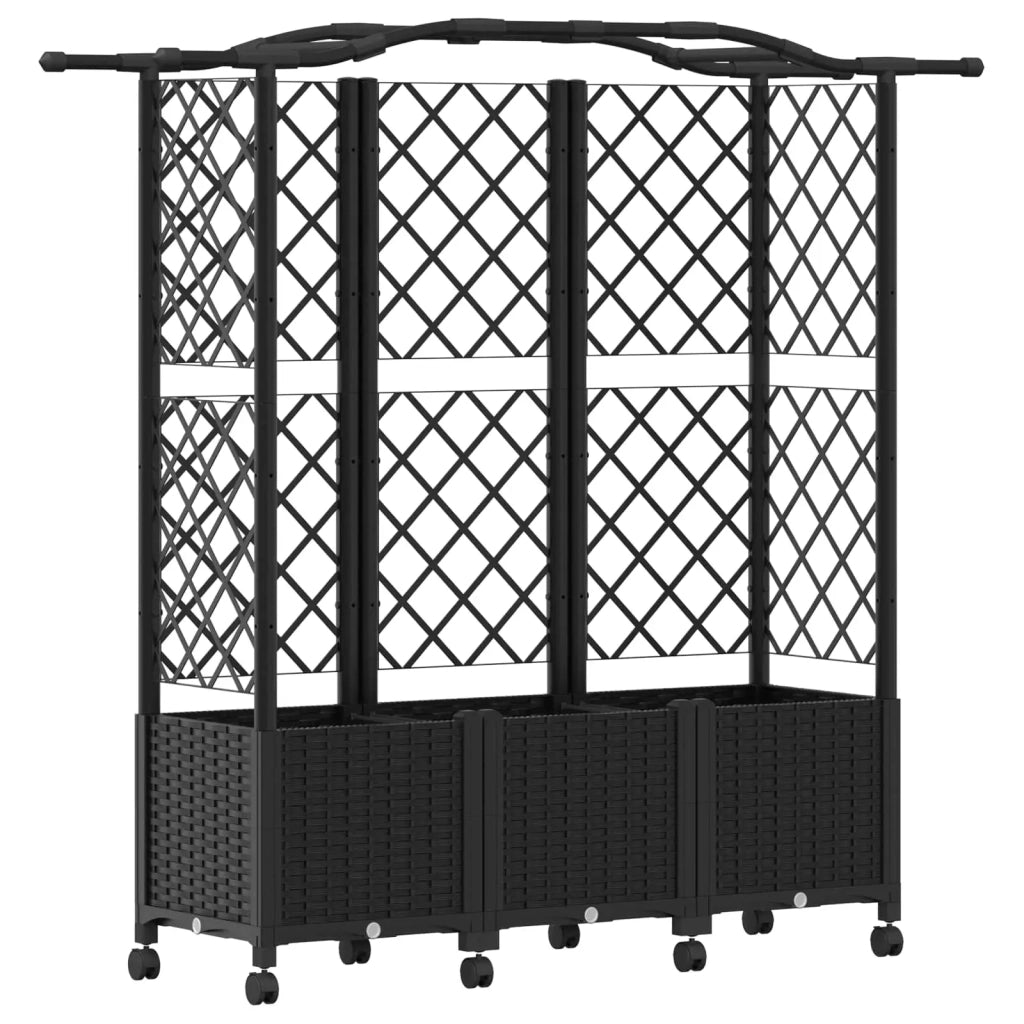 Letto Rialzato con Griglia e Tetto Nero 163 x 40 x 144 cm PP 3423109