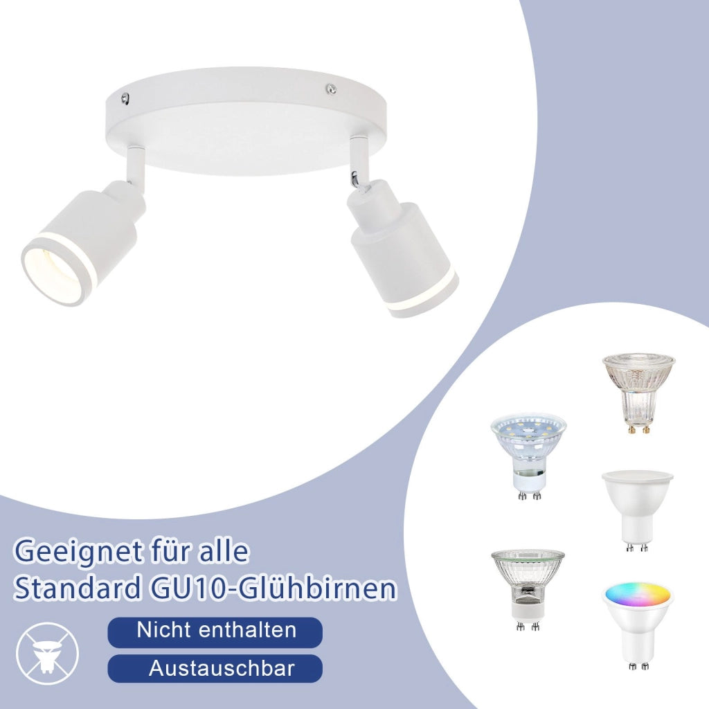 ZMH Faretto da soffitto 2 fiamme giratori a sospensione per corridoio anche parete
