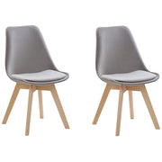 Set di 2 sedie da pranzo con rivestimento in velluto grigio gambe in legno eleganti design moderno