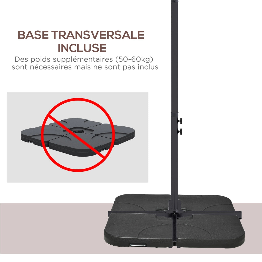 Parasole rettangolare esterno ¨C Minimal ¨C Grigio 294x193x250 cm