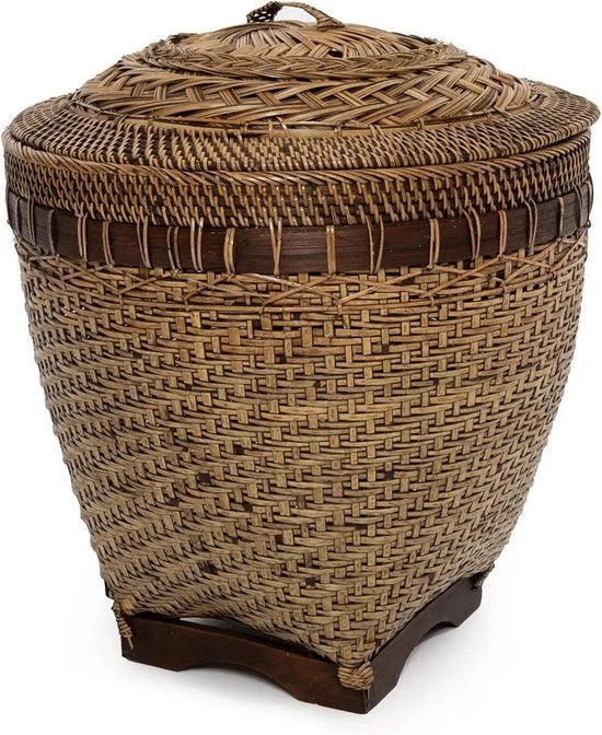 Cestino di Stoccaggio Coloniale - Mandorla a Mano - Organizzatore Tessuto - Progetto Elegante - 35cm x 35cm x 40cm