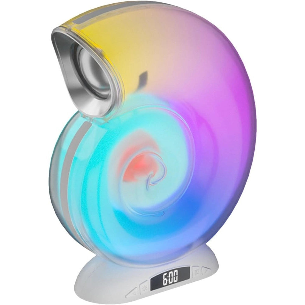 Trade Shop - Lampada Caricabatterie Wireless Altoparlante Portatile Luce Notturna Conchiglia -