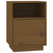 Comodino | Armadio da Notte | Mobiletto da notte Marrone Ambrato 40x34x55 cm in Legno Massello di Pino