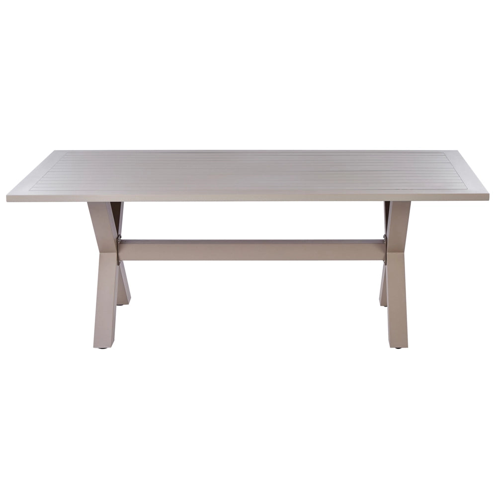 Set da Giardino Tavolo in Rattan beige e 6 Sedie con Cuscini beige stile moderno contemporaneo