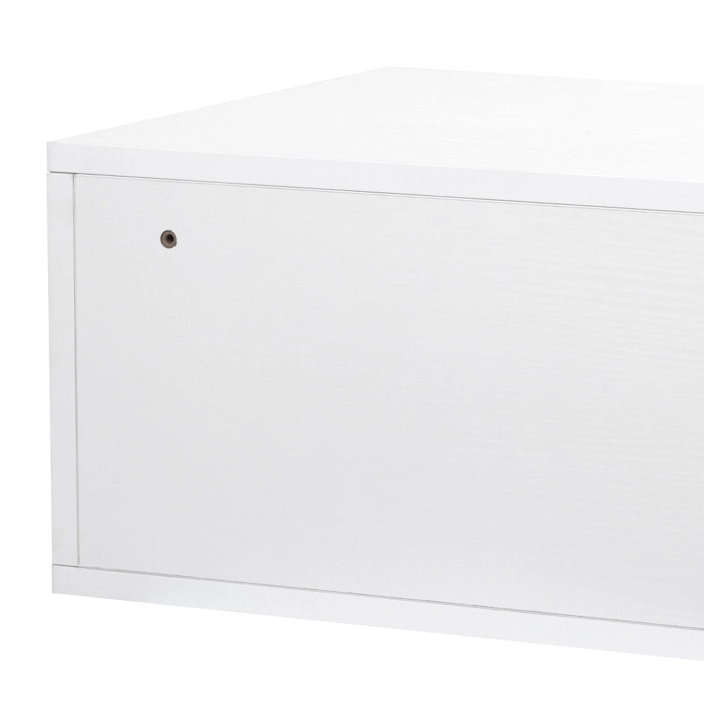 EasyComfort Set di 2 Comodini Sospesi con Cassetto in Truciolato e MDF, 49x38x23 cm, Bianco