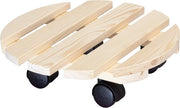 Rotolatore di piante con diametro 30 x 8 cm per piante da interni Rotolatore di fiori certificato FSC Rotolatore di legno di solido di legno naturale Rotolatore di legno Carico massimo 100 kg - 20001801