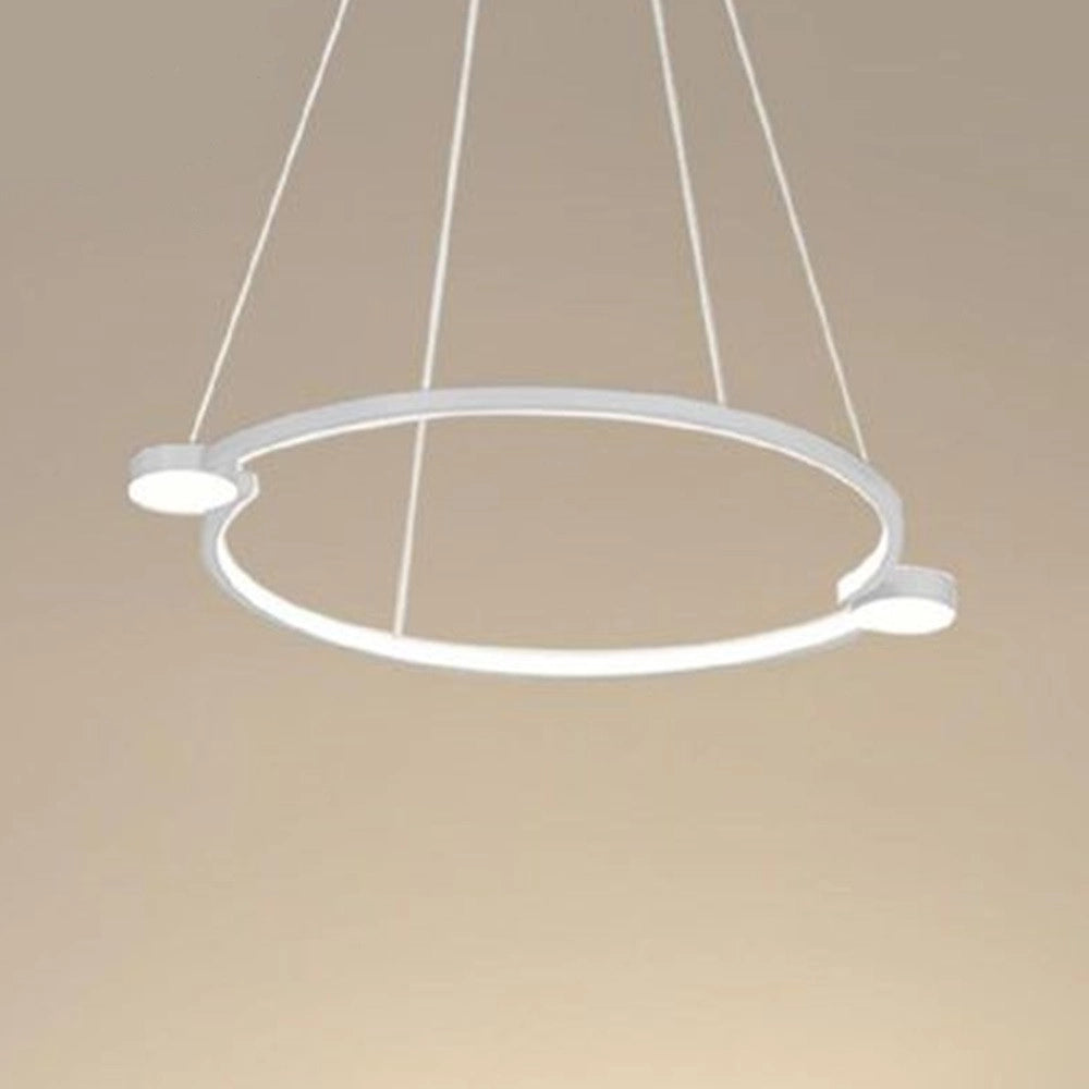 Trade Shop - Lampadario A Sospensione Led 20w Cerchio Con Telecomando Design Moderno Bianco 71071 -