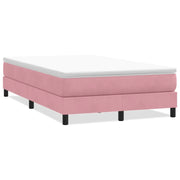 Letto matrimoniale | Letto per adulti | Giroletto a Molle senza Materasso Rosa 120x210 cm in Velluto