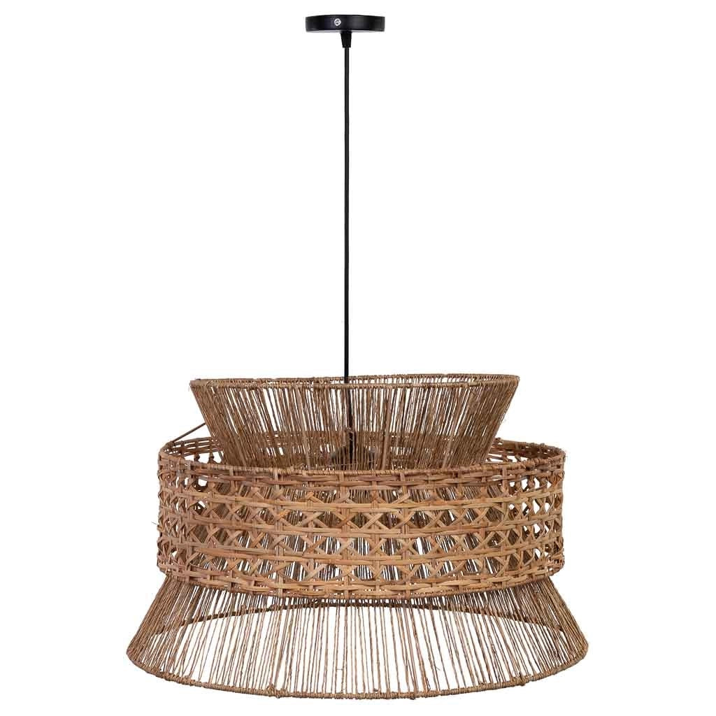 Lampada da soffitto in rattan e juta marrone D50x33h cm