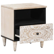 Set di 2 Mobiletto | Comodino | Armadio da Notte | Mobiletto da notte da letto | Comodino | Armadio da Notte | Mobiletto da notte con cassetto Bianco 40 x 33 x 46 cm