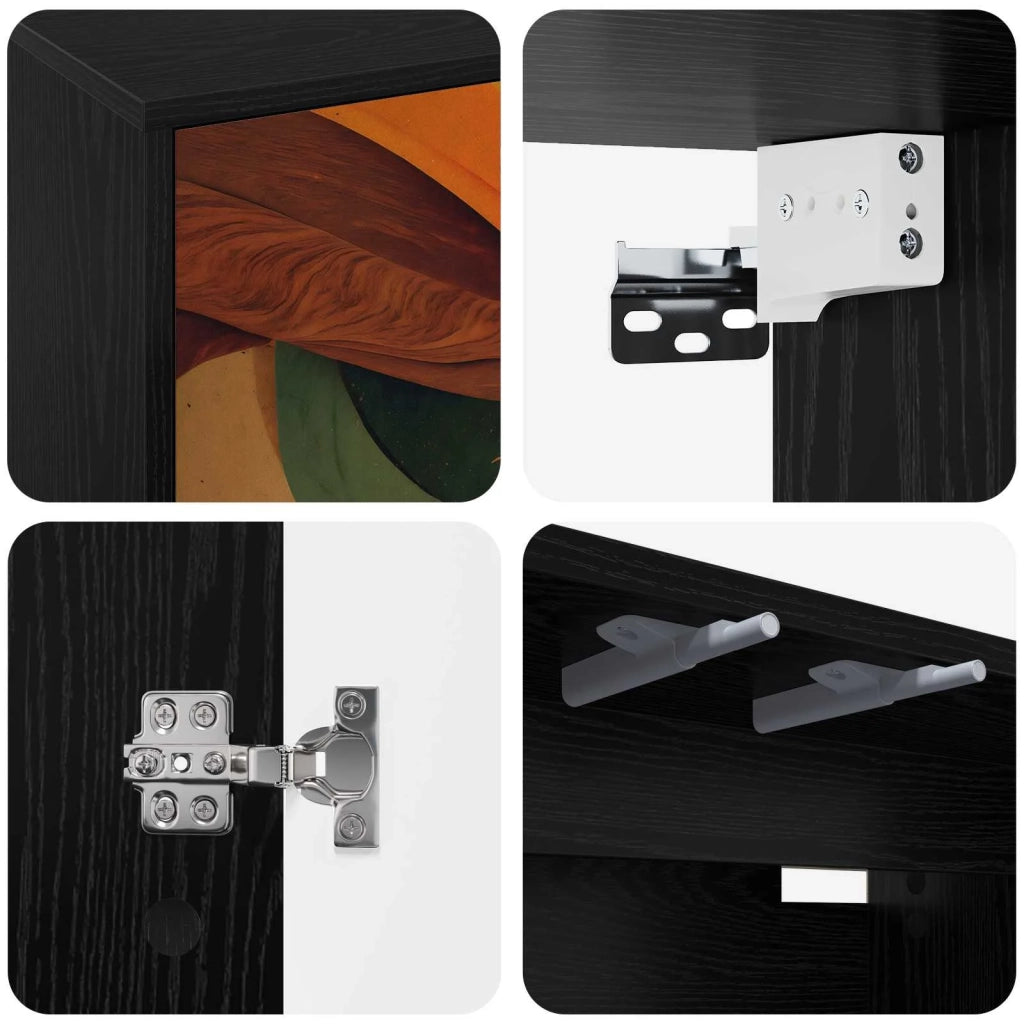 Mobile TV da Parete BONN 69 x 33 x 40 cm Rovere Nero 8007134