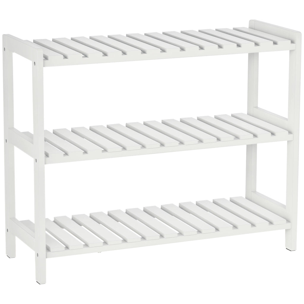 Scarpiera a 3 Ripiani per Ingresso ¨C zephmum ¨C Bianco 70x26x57.5 cm