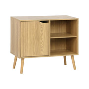 Credenza effetto noce 1 anta, 2 ripiani, 80cm, effetto frassino