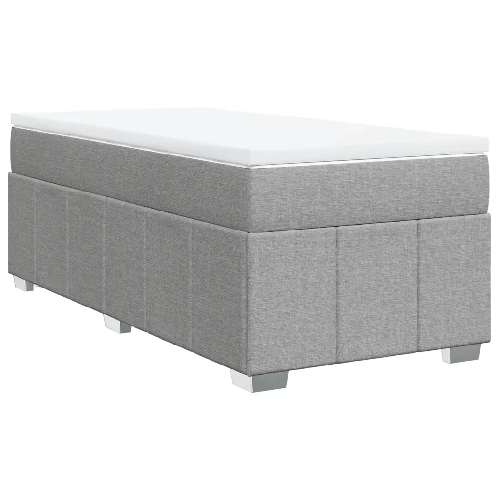 Giroletto a Molle con Materasso Grigio Chiaro 80x200 cm Tessuto