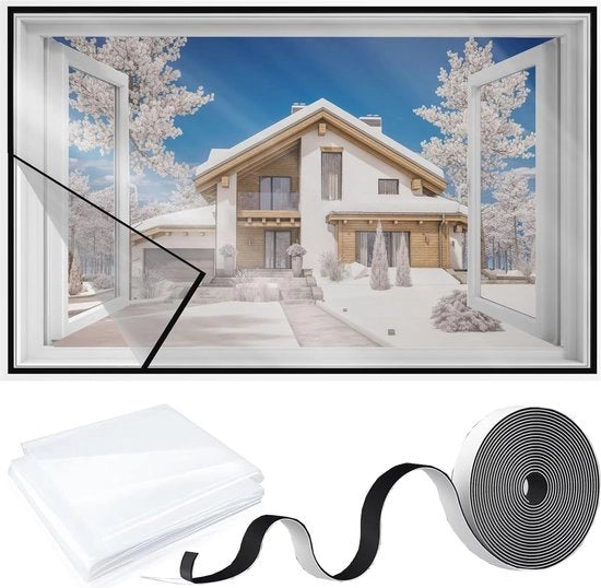 Film di isolamento per finestre per inverno - 85x130cm Adesivo a doppia faccia impermeabile e stoffa impermeabile