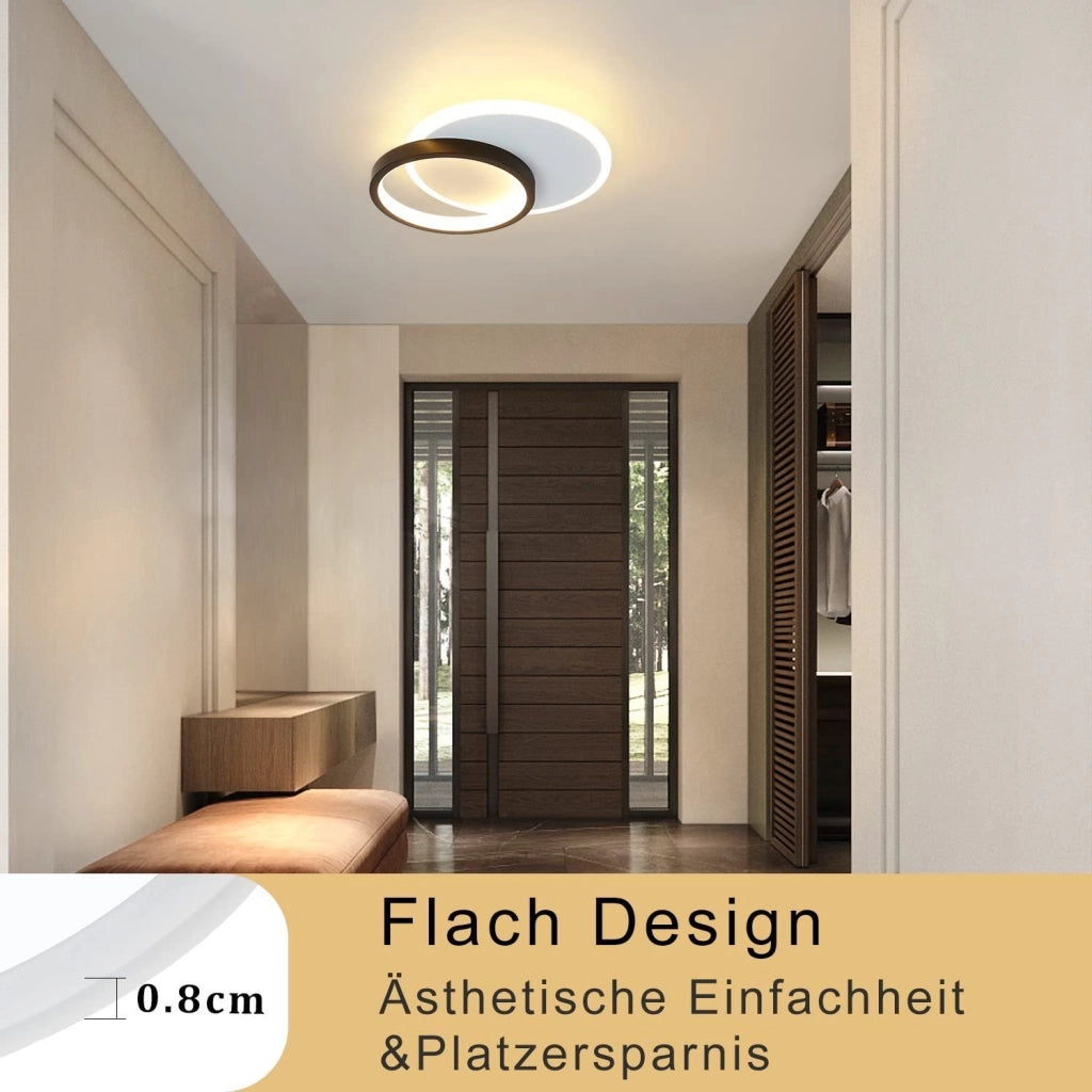 ZMH Lampada da soffitto LED design moderno bianco nero acrilico per soggiorno