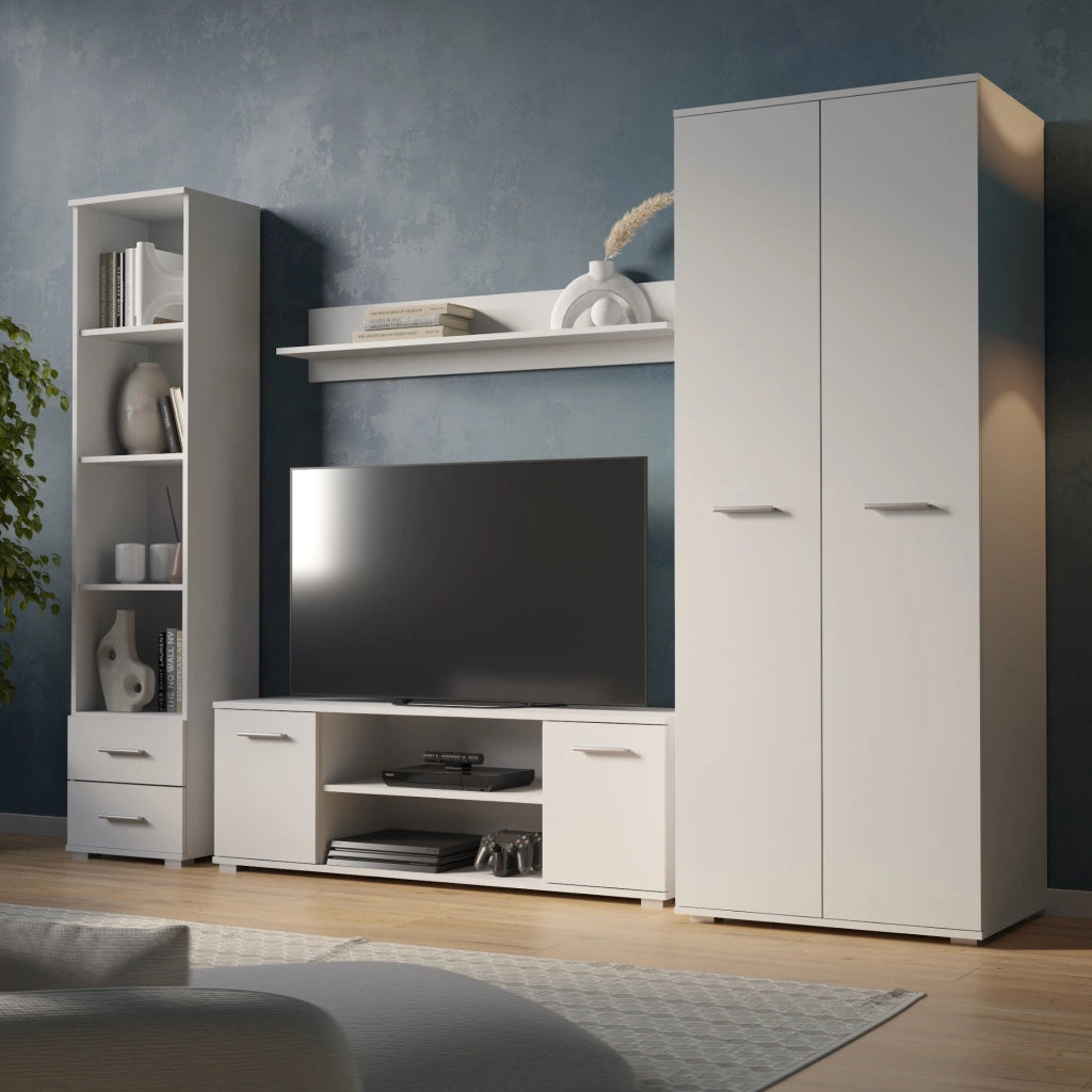 Libreria FAUSKE - 2 Cassetti - Bianco - Larghezza 40 cm, Altezza 180 cm, Profondit? 34 cm