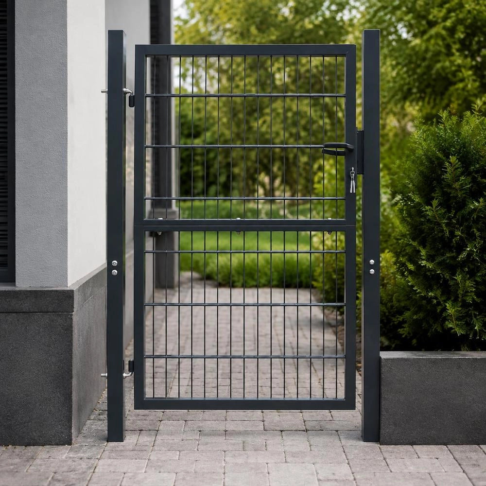 2D Fence Gate (single Gate) Anthracite Grey 106x170 Cm