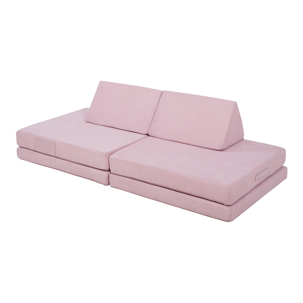 Set divano e poltrona da gioco in velluto a coste 5 pezzi 150 x 66 x 46 cm rosa 03_0009148