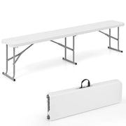 Panca da giardino pieghevole in plastica 182 x 27,5 x 43 cm pratica e portatile per uso esterno realizzata in HDPE bianco 20_0010584