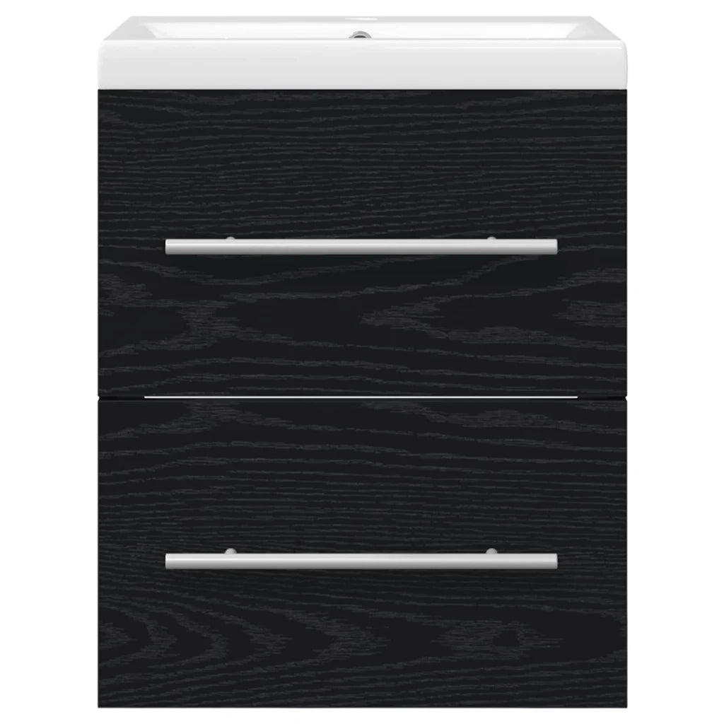 Armadio per Lavabo da Bagno con cassetto Nero 42 x 39 x 52 cm