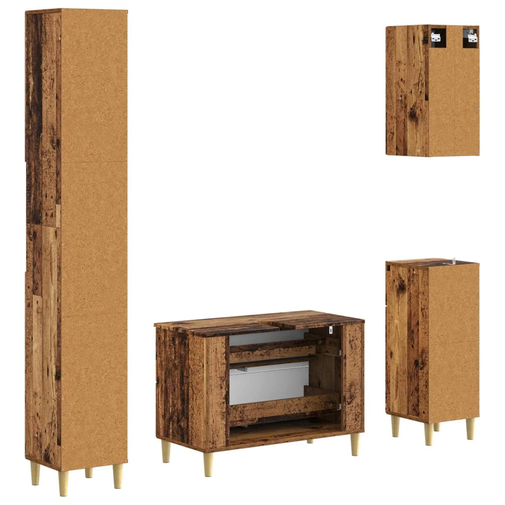 Set di Mobili da Bagno da 4 Pezzi ARNHEM Legno antico 3417934