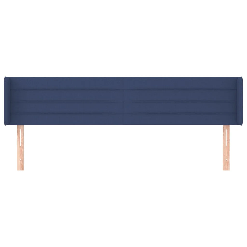 Testiera | Testata ad Orecchio Blu 203x16x78/88cm in Tessuto