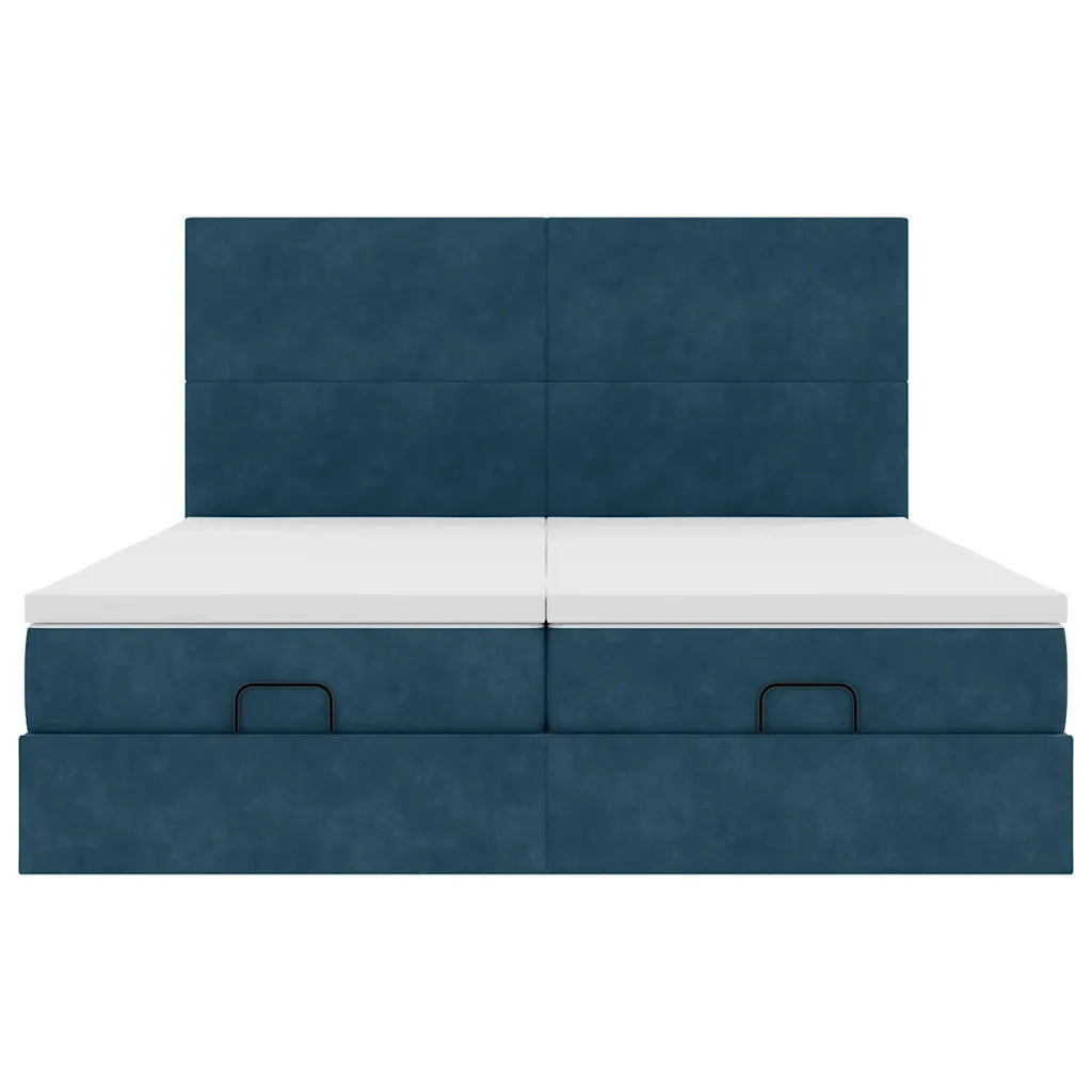 Struttura Letto Pouf con Materassi 180x200 cm Velluto