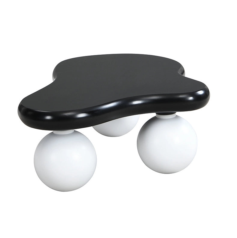 TAVOLINO DA CAFFÈ a forma di nuvola 95x62,5x32 cm MDF Nero/Bianco con LED