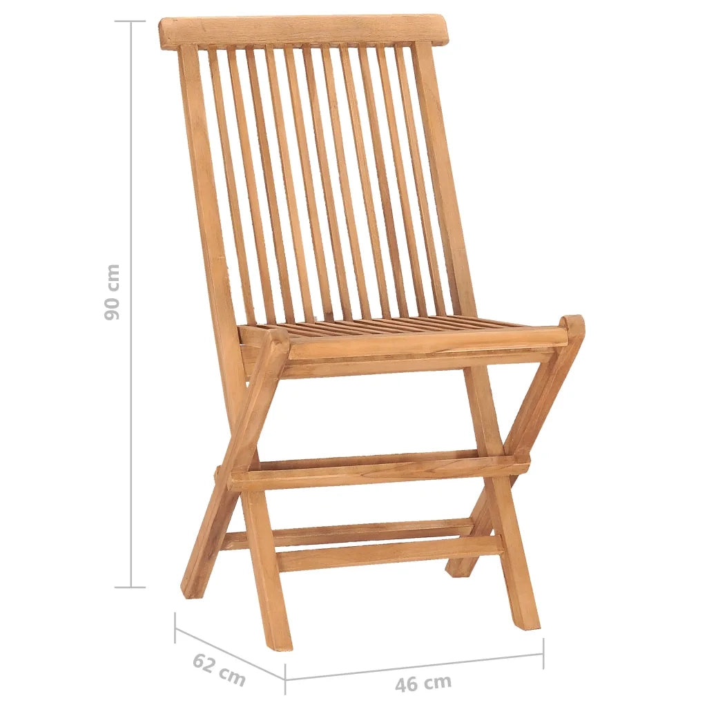 Set da Pranzo Giardino Pieghevole 3 pz Cuscino Massello di Teak 3063185