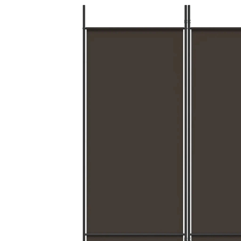 Divisorio Ambienti | Divider per stanze | Paravento a 4 Pannelli Marrone 200x220 cm in Tessuto